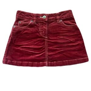 Mini Boden Burgundy CorduroyHeart Pocket Skirt Size 5-6 Y